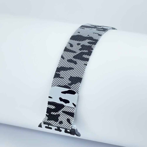 Ремешок для Apple watch 38/40/41mm Milanese Loop Band Military Gray Black